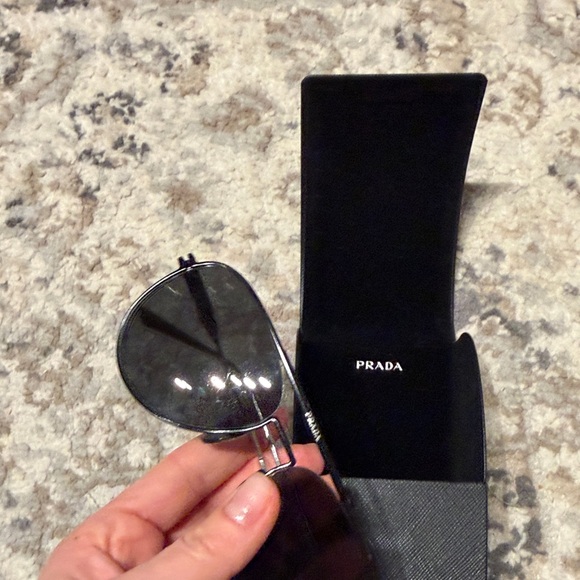 Prada Black Aviator Shades with Case main image 4